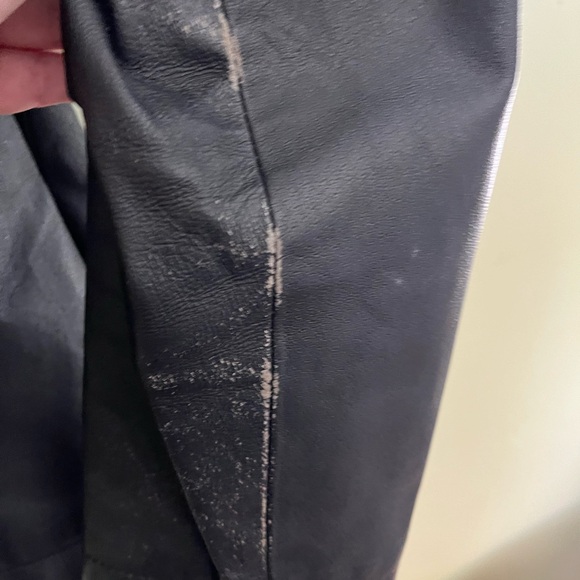 Genuine leather vintage belted bomber jacket - Picture 5 of 7